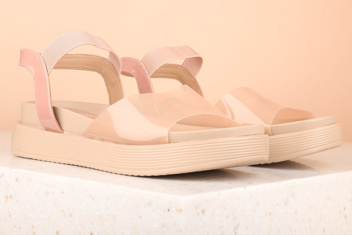 Minimalist Women Peach Wedge Heels