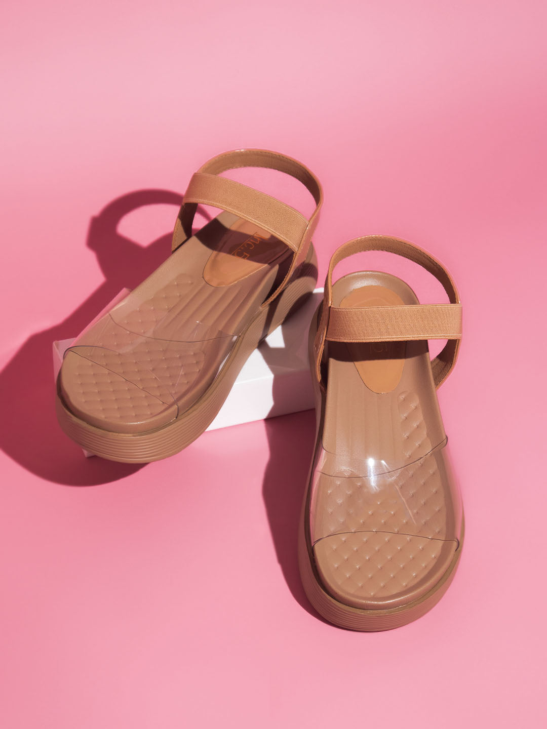 Minimalist Women Beige Wedge Heels