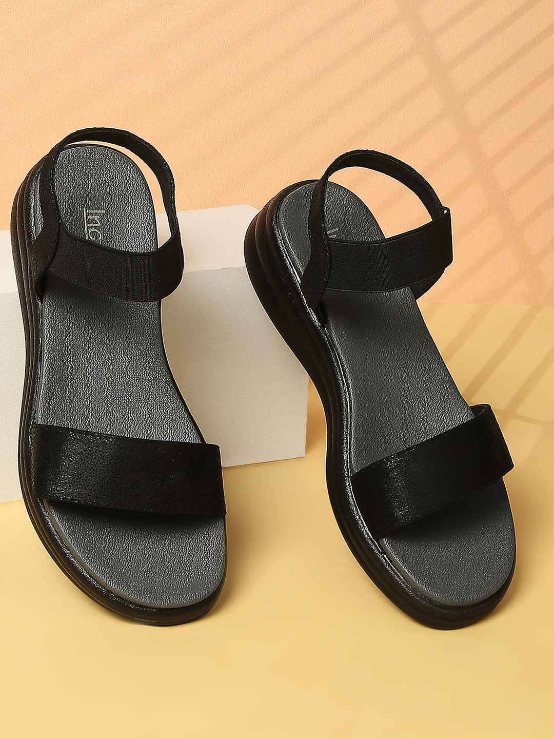 Minimalist Women Black Comfort Heels