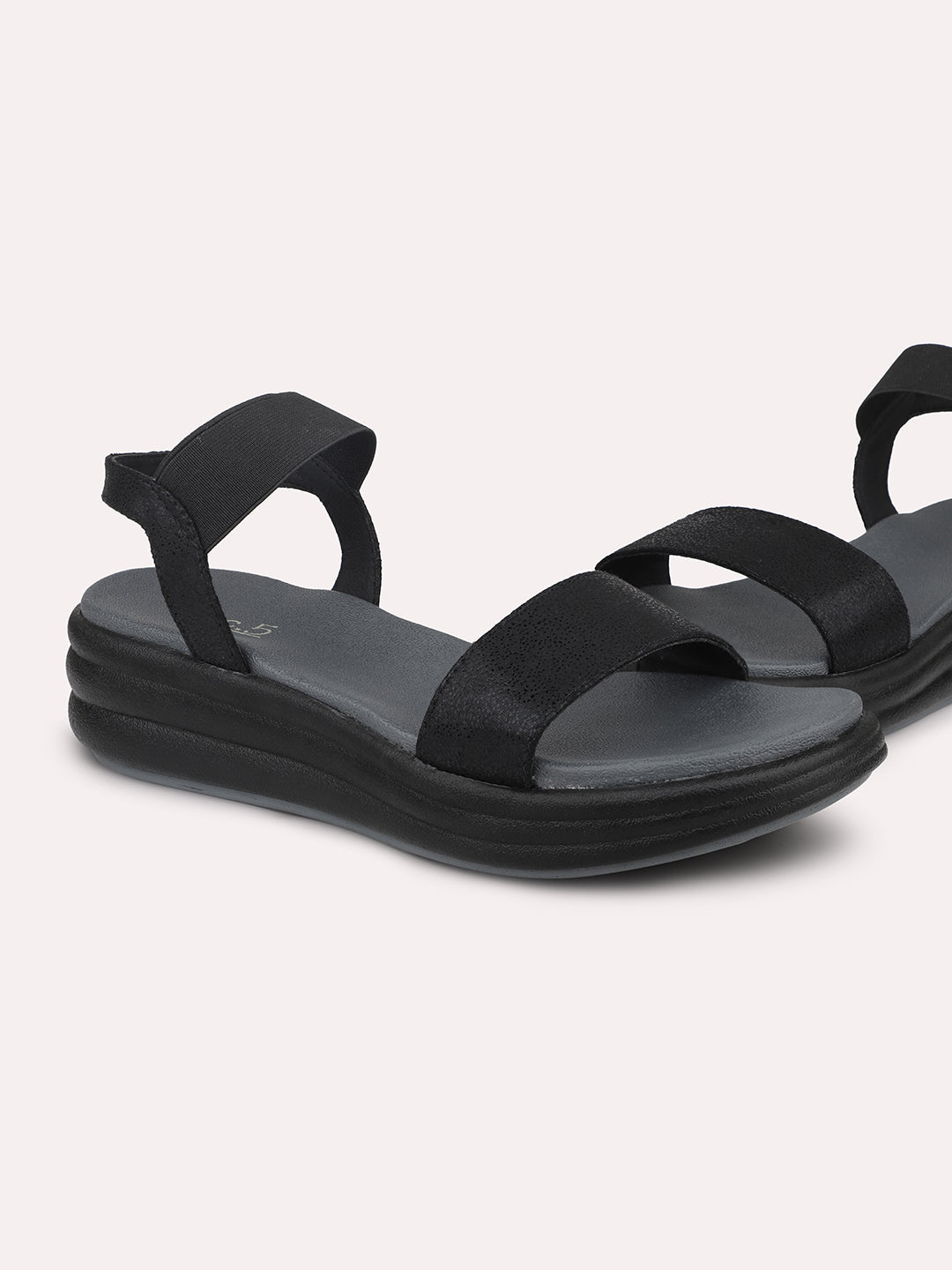 Minimalist Women Black Comfort Heels