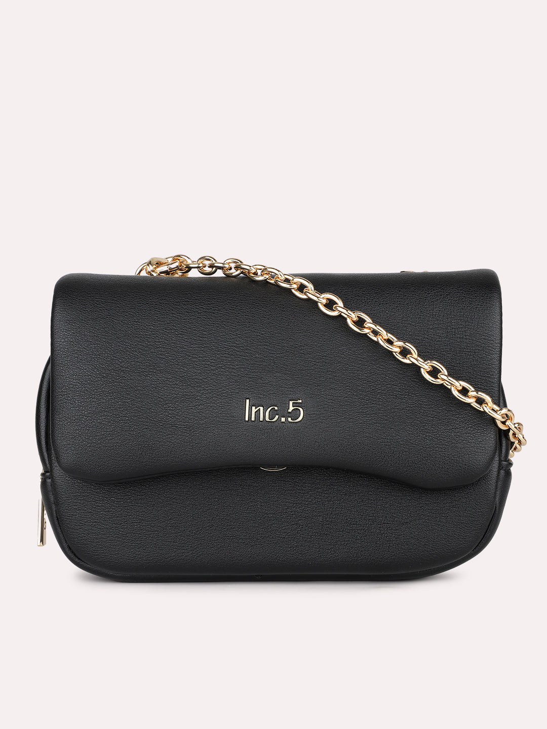Minimalist Womens Black Party Solid Sling Bag With Push Lock