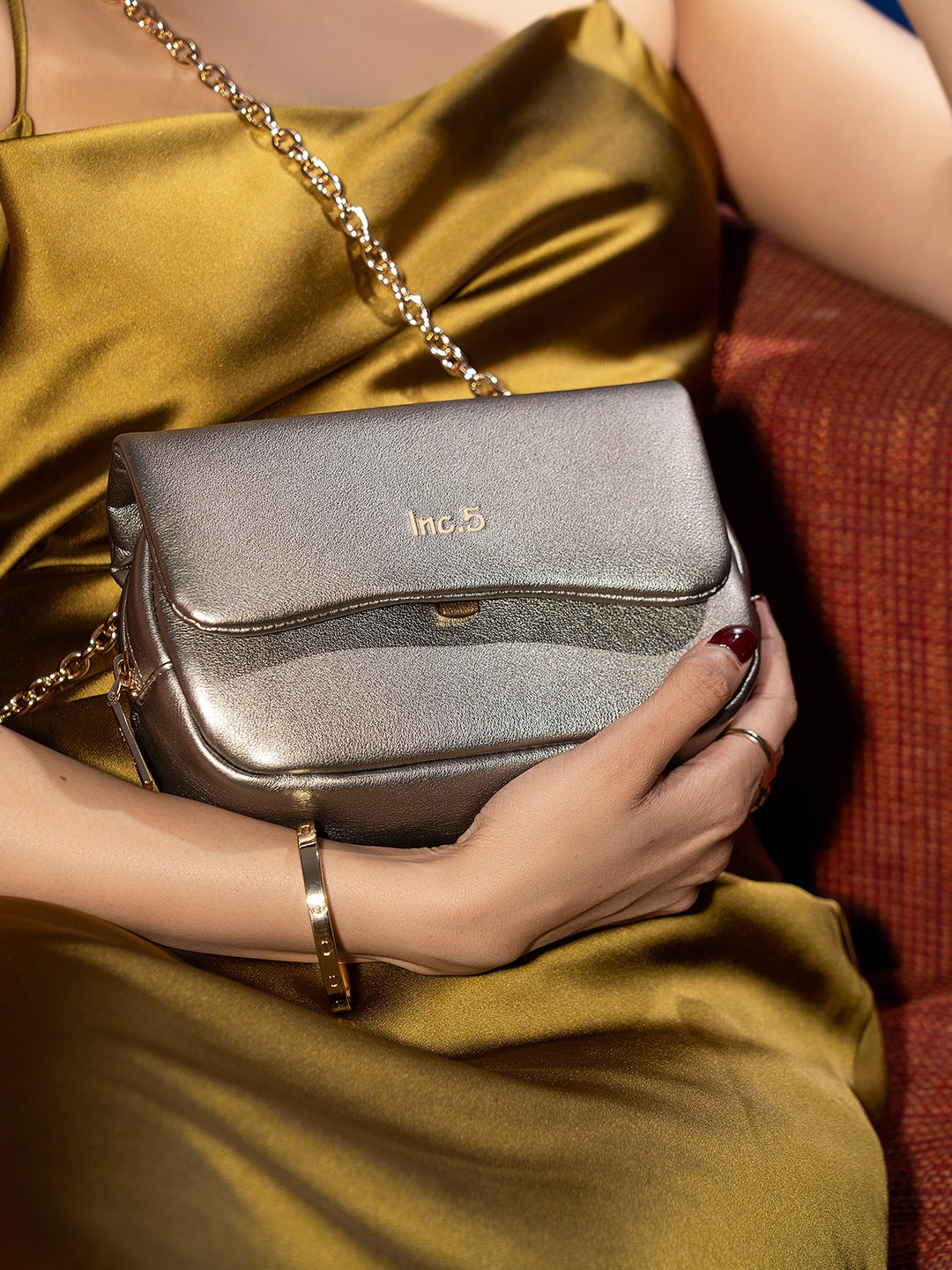 Minimalist Womens Grey Party Solid Sling Bag With Push Lock