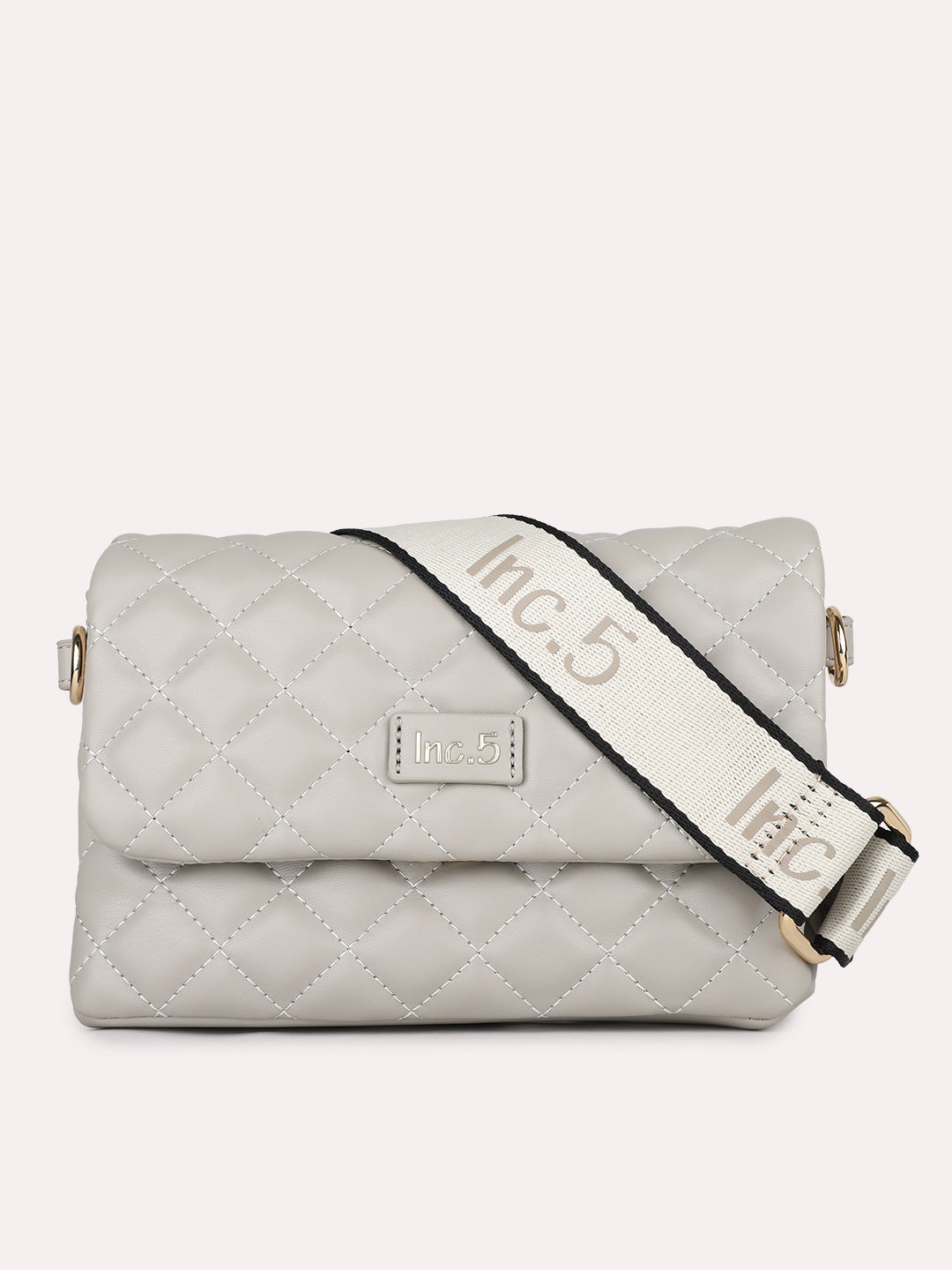 Minimalist Womens Grey Party Textured Sling Bag With Push Lock