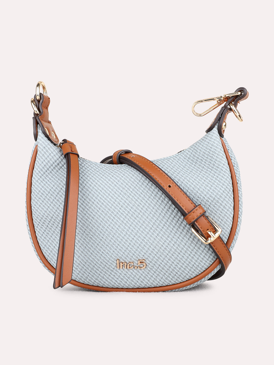 Minimalist Womens Blue Shoulder Bag With Others Lock For Party Use