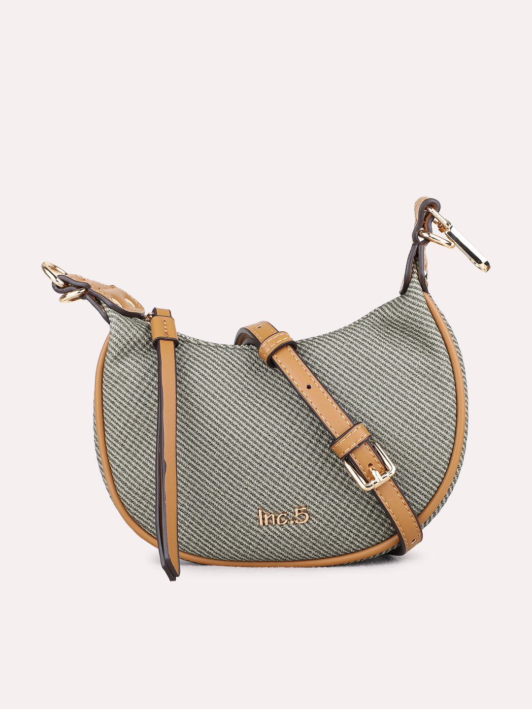 Minimalist Womens Khaki Shoulder Bag With Others Lock For Party Use