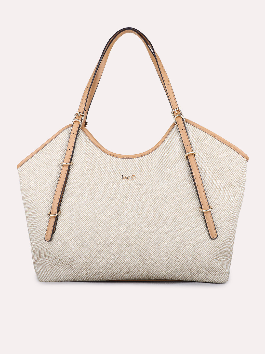 Minimalist Womens Beige Shoulder Bag With Zip Lock For Party