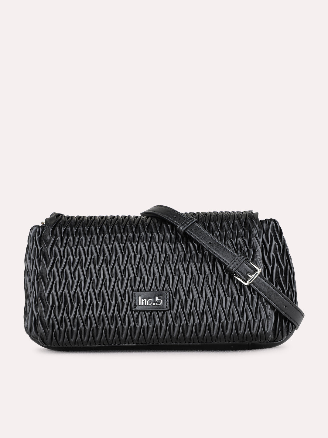 Minimalist Womens Black Shoulder Bag With Magnet Button Lock For Party