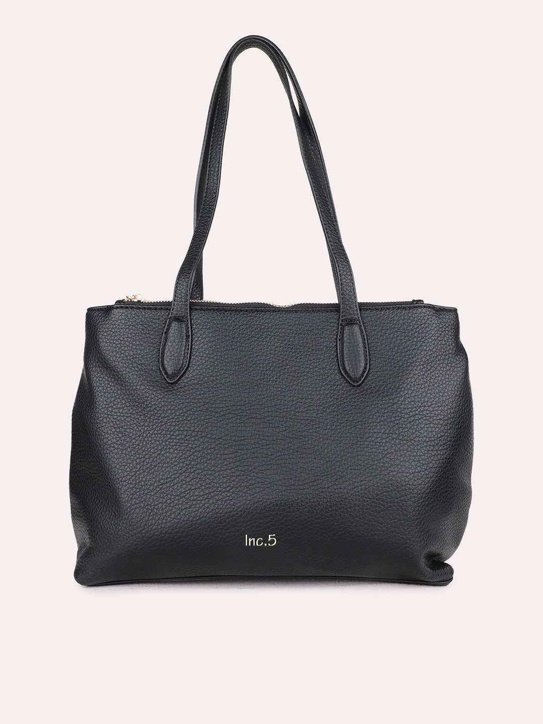 Minimalist Womens Black Casual Shoulder Bag With Magnet Lock