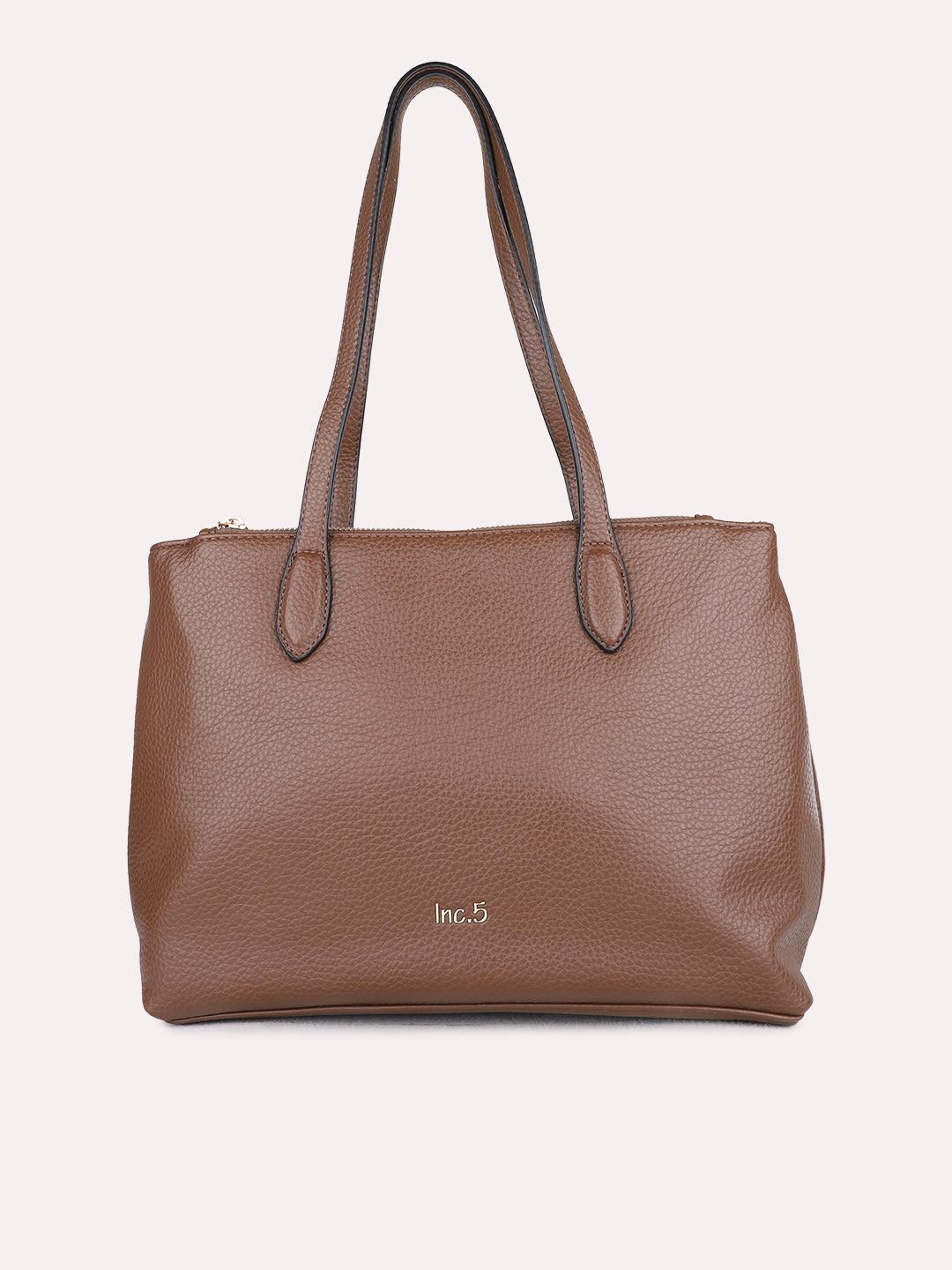 Minimalist Womens Brown Casual Shoulder Bag With Magnet Lock