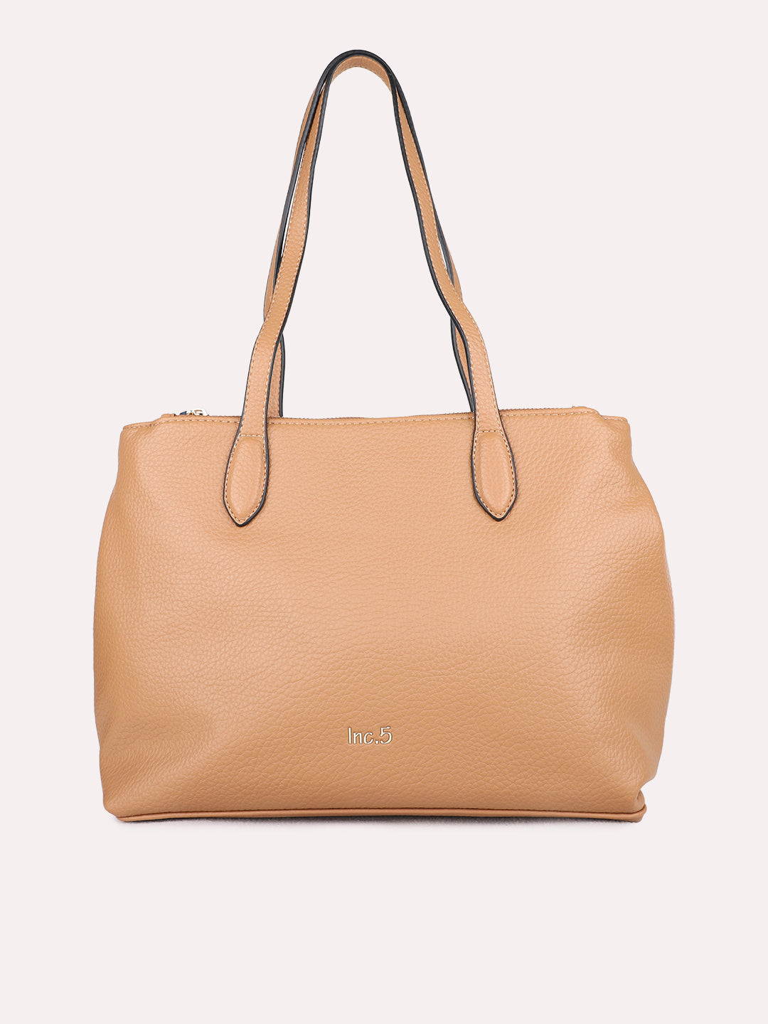 Minimalist Womens Tan Casual Shoulder Bag With Magnet Lock