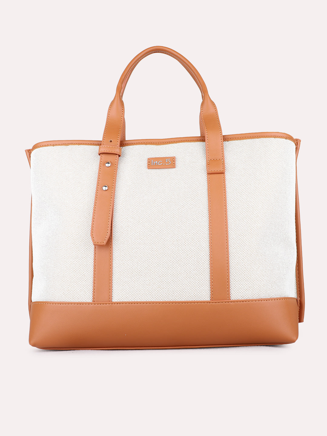 Minimalist Womens Tan Shoulder Bag With Zip Lock For Casual Use