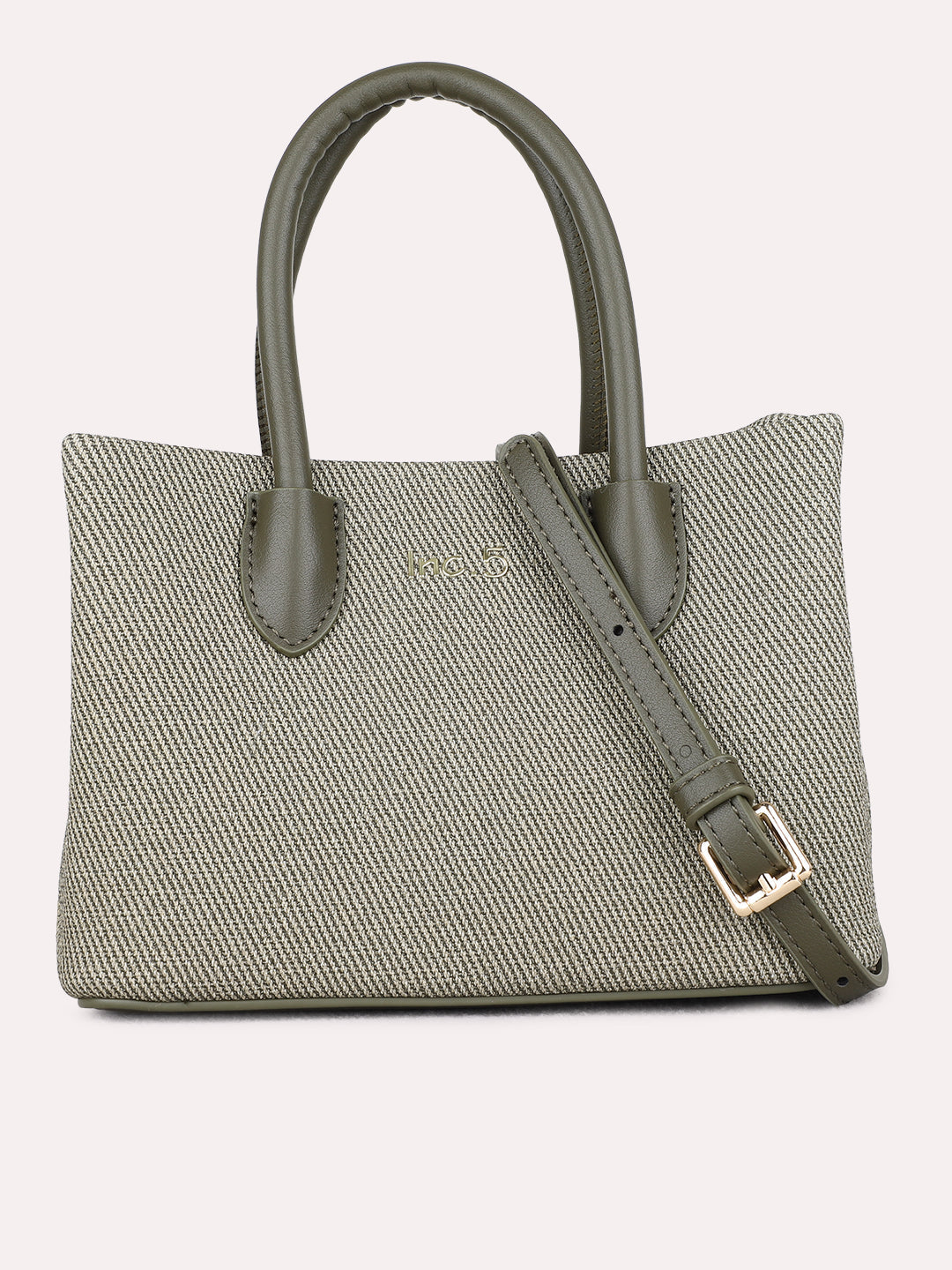 Minimalist Womens Olive Shoulder Bag With Zip Lock For Casual Use