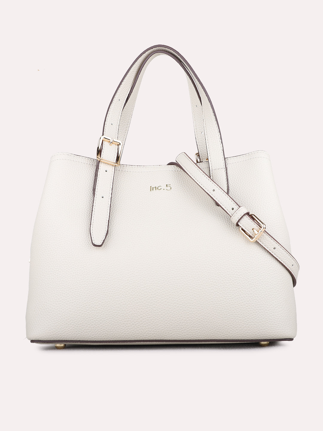Minimalist Womens Off White Shoulder Bag With Zipper Lock For Casual Use