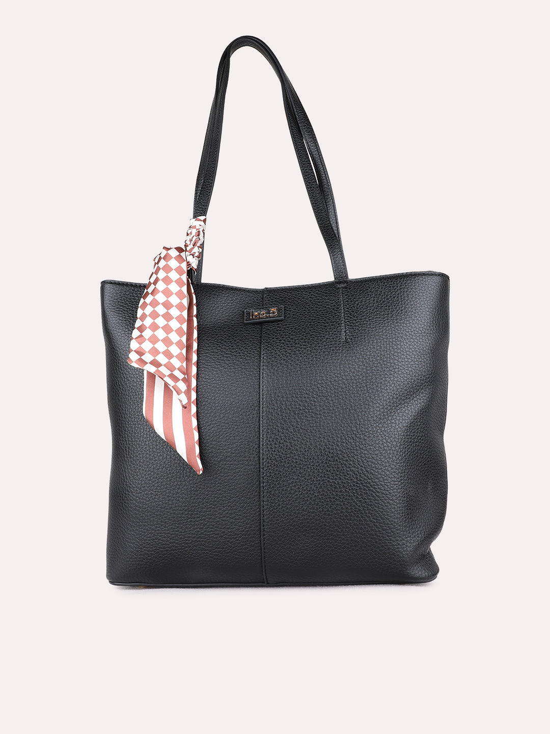 Minimalist Womens Black Shoulder Bag With Zip Lock For Casual Use